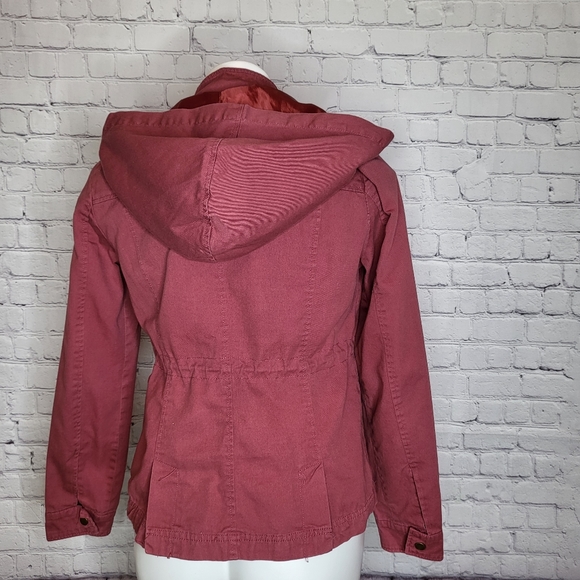 LA Hearts Dusty Maroon Zip-Front Utility Jacket - Size M - Picture 4 of 13